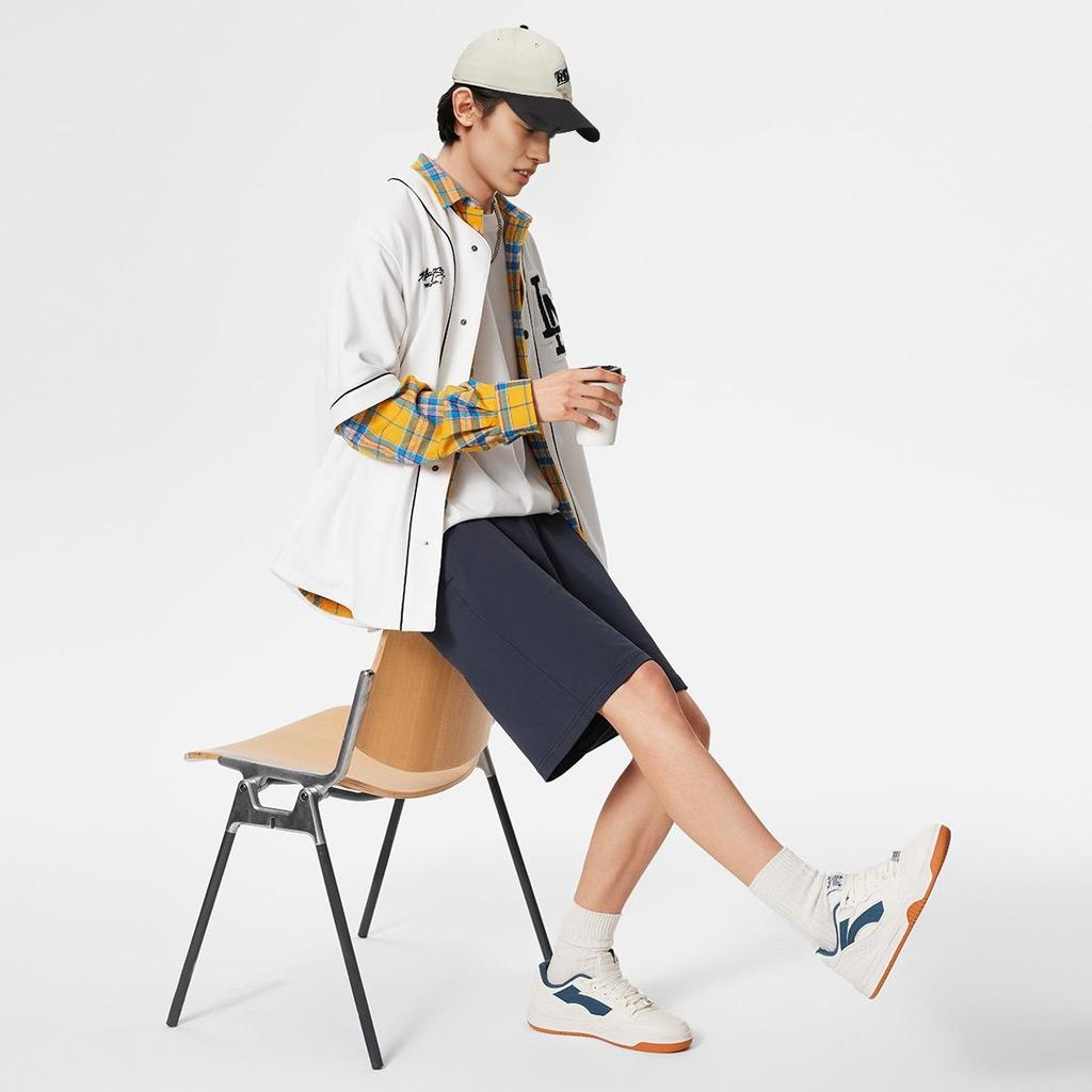 Li Ning Moon White Dream Theme Casual Versatile Thick Sole Sneakers Non-Slip Wear-Resistant Breathable Height Increasing Low-Top Skate Shoes AGCS251-9