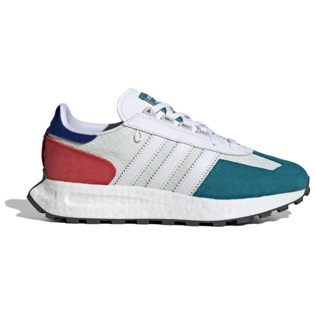 Adidas Originals Retropy E5 Boost Leder Retro Vielseitig Rutschfest Low-Top Lifestyle Freizeitschuhe Unisex Sneaker Beige Blau Rot ID6262