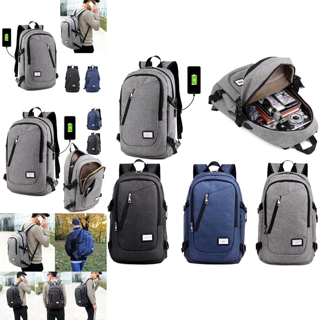 Versatile Unisex Usb Charging Backpack For Laptop Notebook Outdoor Travel And School