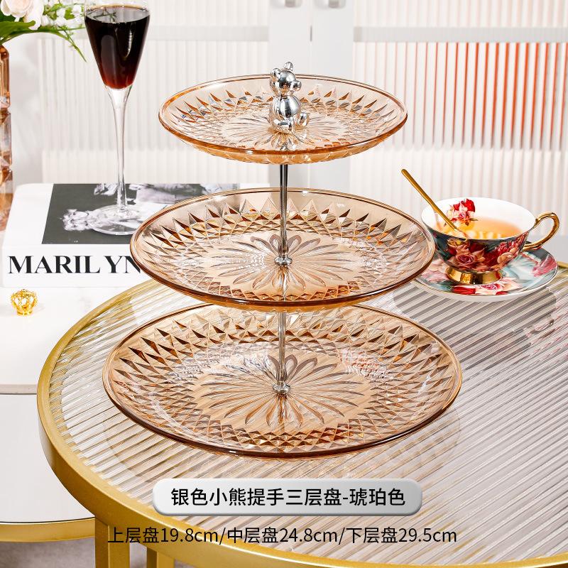 Acrylic Cake Pan Multi-layer Cake Stand Dessert Plate Dim Sum Dish Fruit Plate Candy Tray Snack Tray Bread Plate Fruit Holder