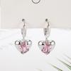 2022 Trendy Pink Crystal Heart Ear Cuffs: Elegant Zircon Design for Women