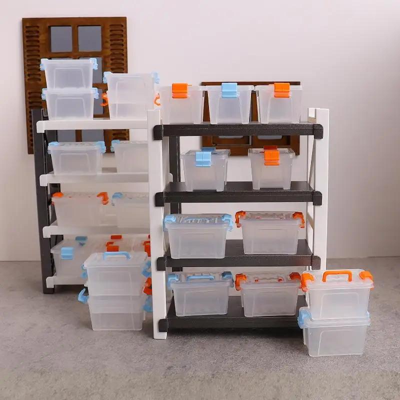 5Pcs Dollhouse Mini Storage Box Clear Toolbox Model Dollhouse Home Home Decoration Dolls House Micro Scene Decor Props