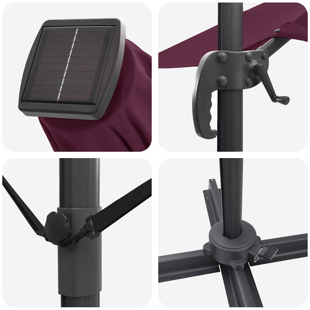 Sun Umbrella Bordeaux Red 351 X 250 X 253 Cm
