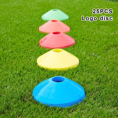 Pack of 25 Football Disc Soccer Marking Cones Outdoor Sport Baseball Basketball Tennis Training Trainers Learners