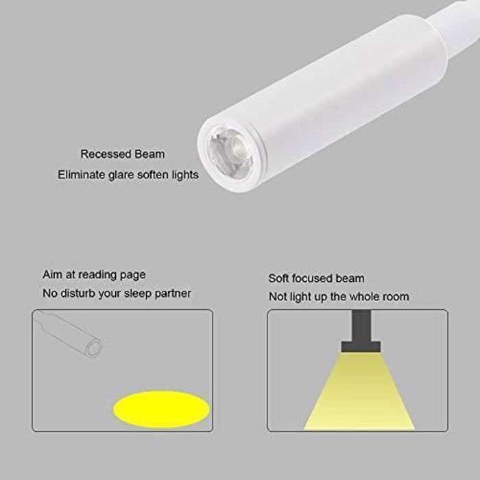 Applique murale - lampe de chevet cob - paquet de 2 - 3w - style scandinave moderne