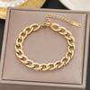 Meichen 18k Gold Non-Fading Titanium Steel Women's Fashion Bracelets - Simple, Versatile, Trendy European and American Style.