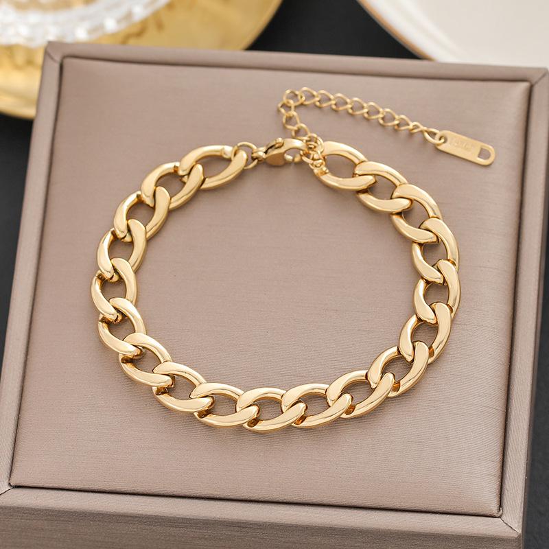 Meichen 18k Gold Non-Fading Titanium Steel Women's Fashion Bracelets - Simple, Versatile, Trendy European and American Style.