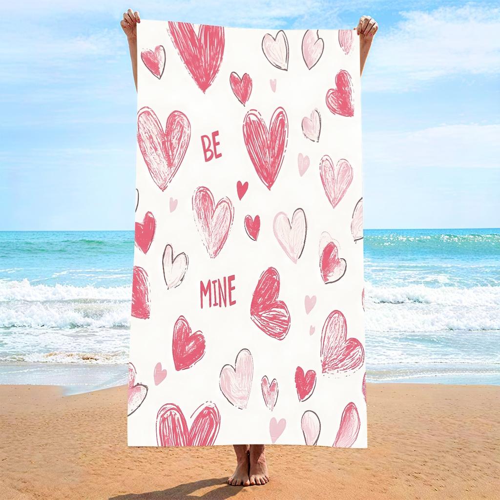 Pink Bowknot Printed Beach Towel Cute Coquette Aesthetic Polyester Bath Towel Quick Dry Sandproof Blanket for Girl Summer Travel