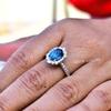 london Blue topaz ring, Oval cut blue Topaz Halo Ring, Blue stone 925 silver Engagement ring, proposal Ring , gifts for mother's day