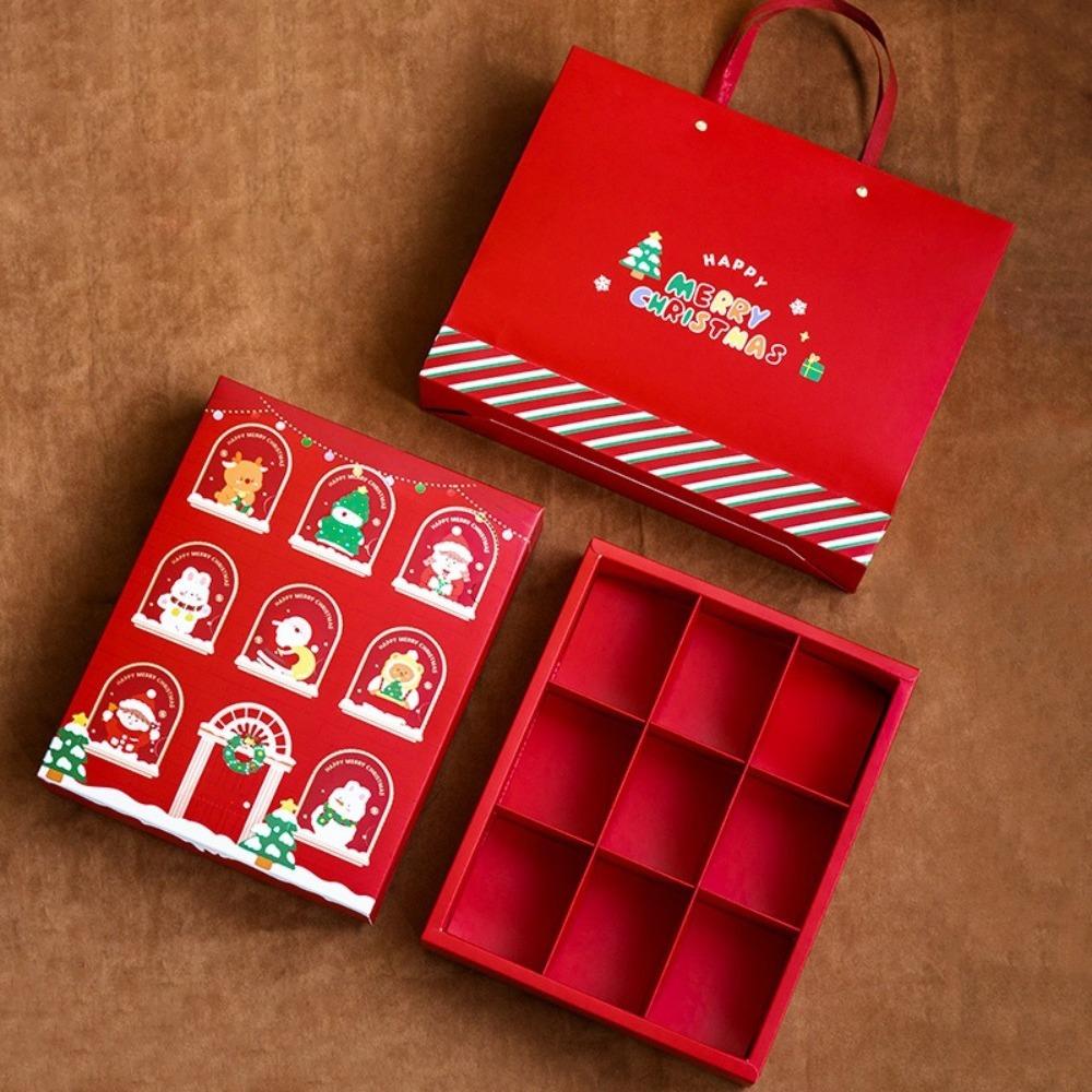 Leere Poke Geschenkbox Füllbare Fächer Verpackungsbox Weihnachts-Mystery-Box Kekspackung