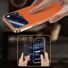 Funda de Cuero Genuino para iPhone 17 Pro Max, Funda Magnética con Ventana de Visualización Coque para iPhone17 17Pro, Tapa Flip con Protector de Lente