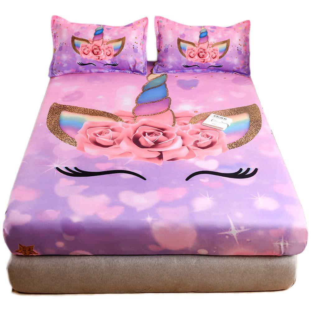 Space Rocket Pattern Mattress Three-Piece Digital Printing Mattress Bedding Set Adult Children