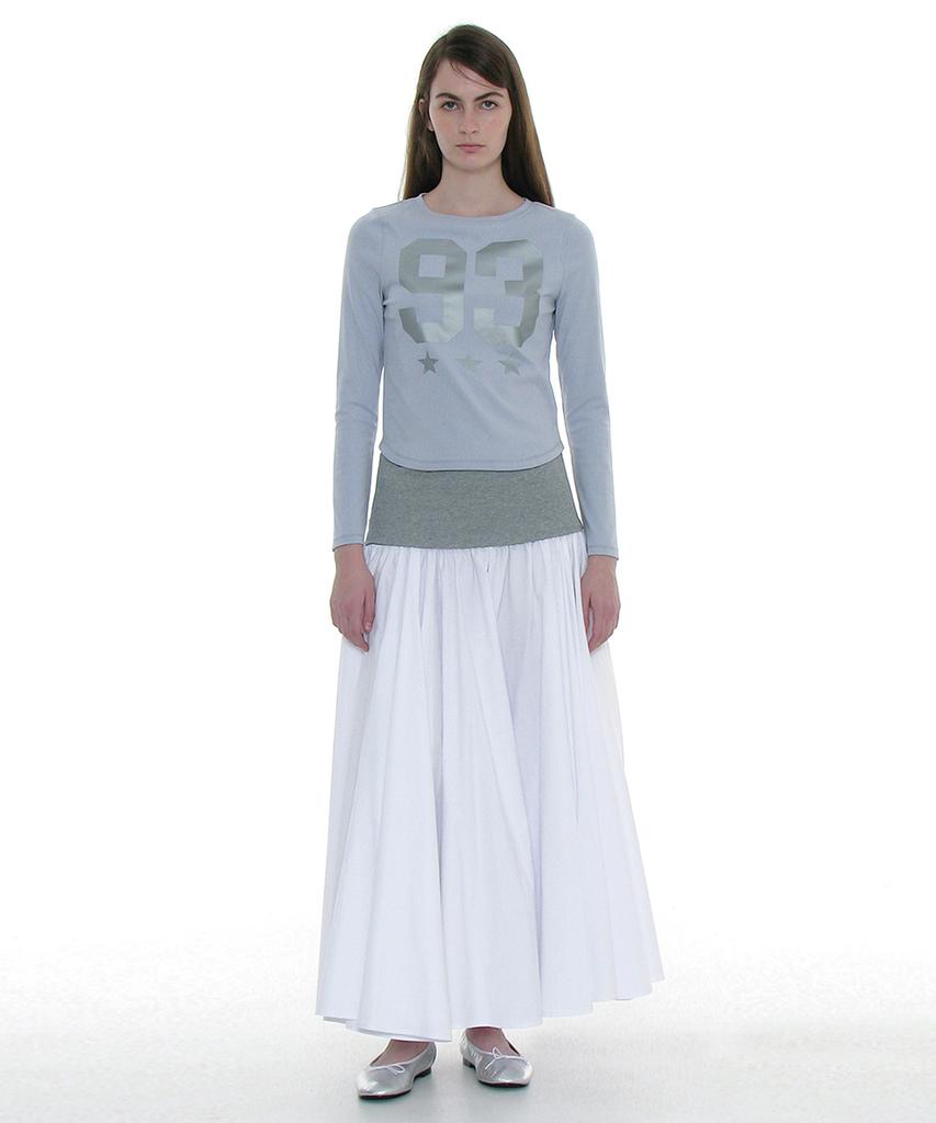 Partimento Woman Voluminous Flare Maxi Skirt_White