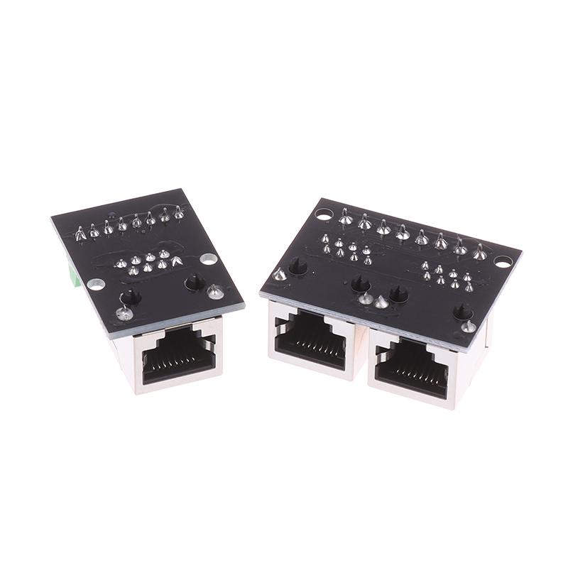 1Pc Rj45 Single/Double Female Adapter Board Rj45 Network Adapter Turns The 3.5-Pitch Terminal To The 8P Network Adapter