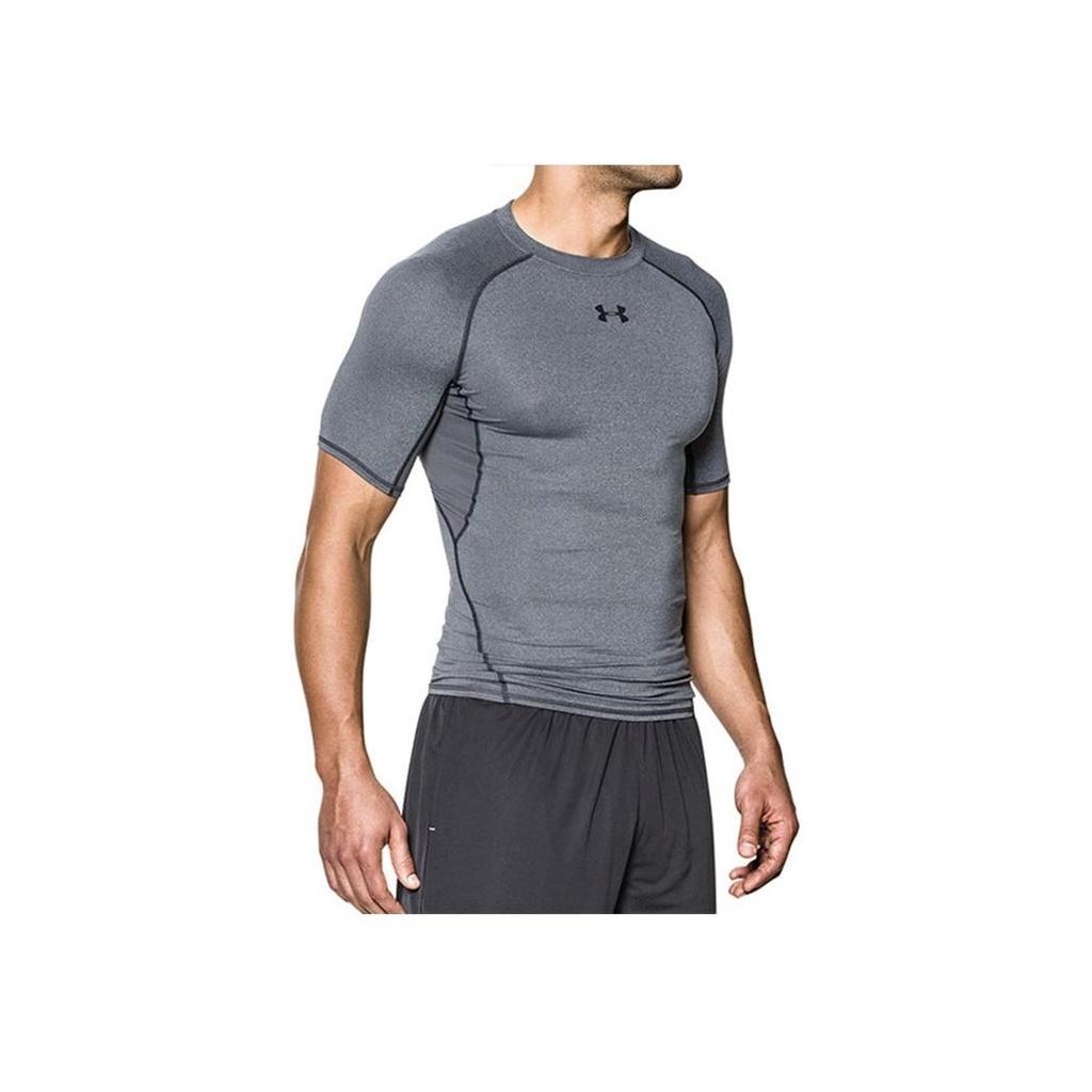 Under Armour Slim Fit Comfortable Sports Short Sleeve Gym Shirt Men Gray 1257468-090