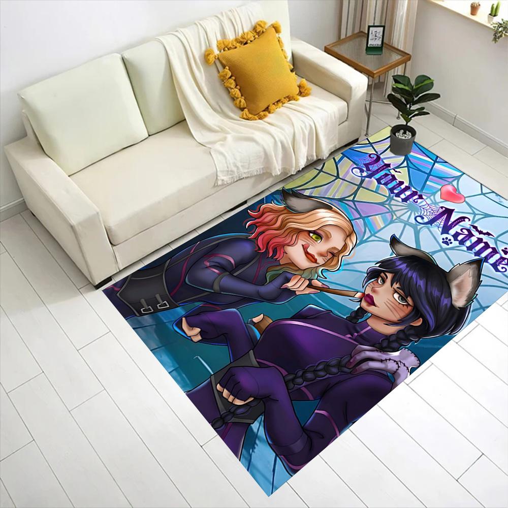 Wednesday Addams Personalized Text Carpet Suitable for Balcony Foyer Bedrooms Kitchen Antislip Carpet Office home decor