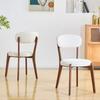 2-Person dining chair set, made of linen fabric, comfortable and with seat cushion, is mid-century modern style, ideal for dining room and kitchen.