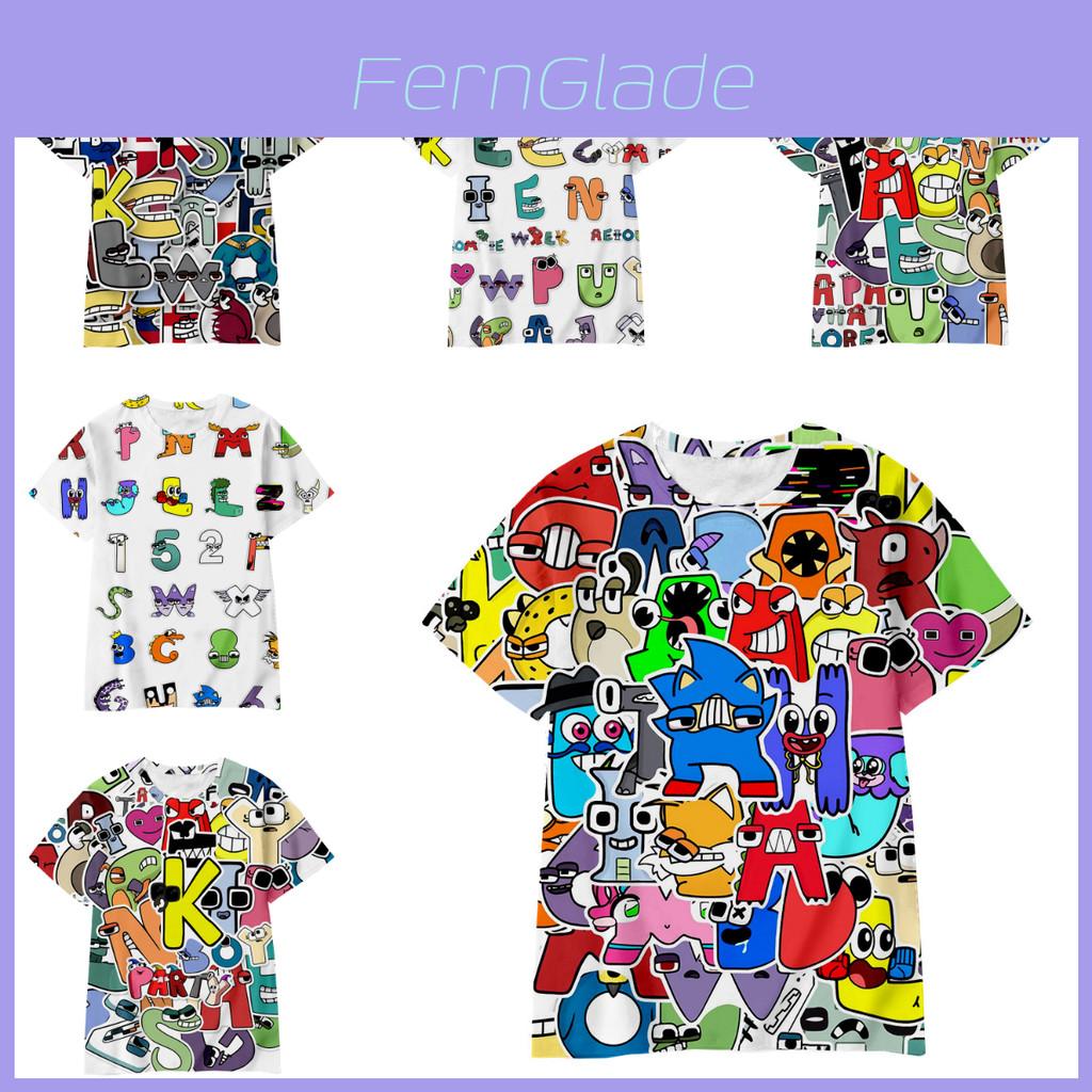 Alphabet Lore Unisex Casual T-shirt Cosplay Tops For Kids