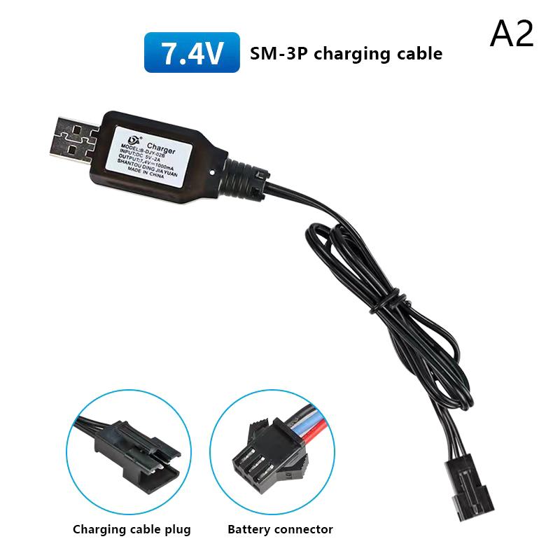 7.4V (3.7V X2) Charger SM-2P/3P SM-4P Reverse XH-3P/4P Li-ion Battery Electric RC Toys Car Boat USB Charge