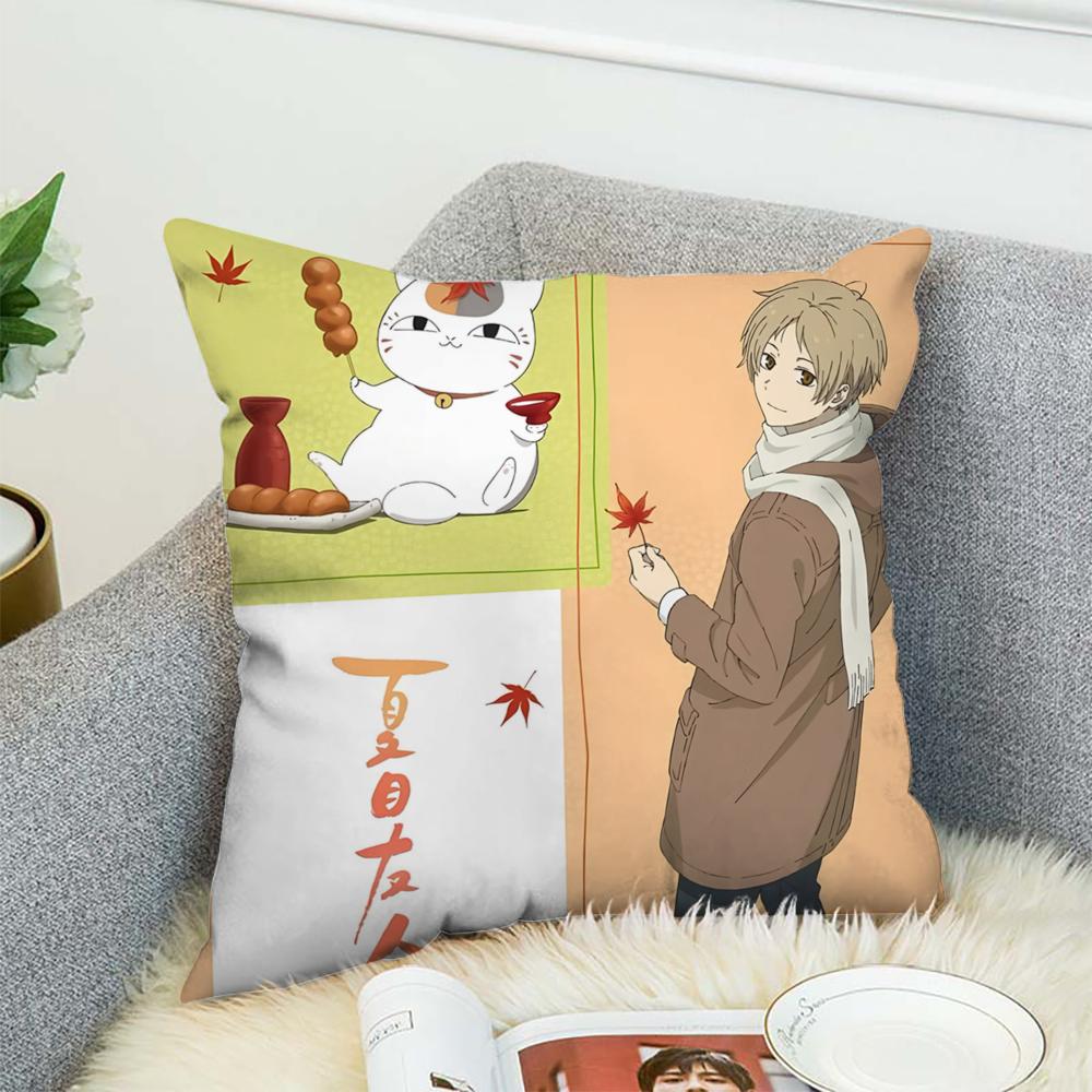 Natsumes Book Of Friends Pillow Case For Car Sofa Decorative Home Double-sided Print Plush Square Throw Pillow Cushion Cover