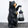 Solar Lights Solar Powered Bear Statue Decorative Lights Resin Figurine Statues Lamps for Garden Decor Lawn Yard Outside Home