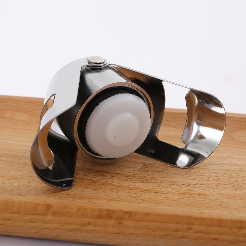 1 Pcs Champagne Bottle Stopper Stainless Steel Vacuum Sealed Sparkling Champagne Wine Beer Bottle Cork Plug Bar Tool