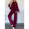 European & American Women's Gold Velvet Batwing Sleeve Top and Wide-Leg Pants Set for Autumn/Winter 2025