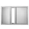 BBQ Access Door, 710x482 Mm Double Outdoor Kitchen Door, Stainless Steel Flush Mount Door, Wall Vertical Door with Recessed Handles , for BBQ Island,