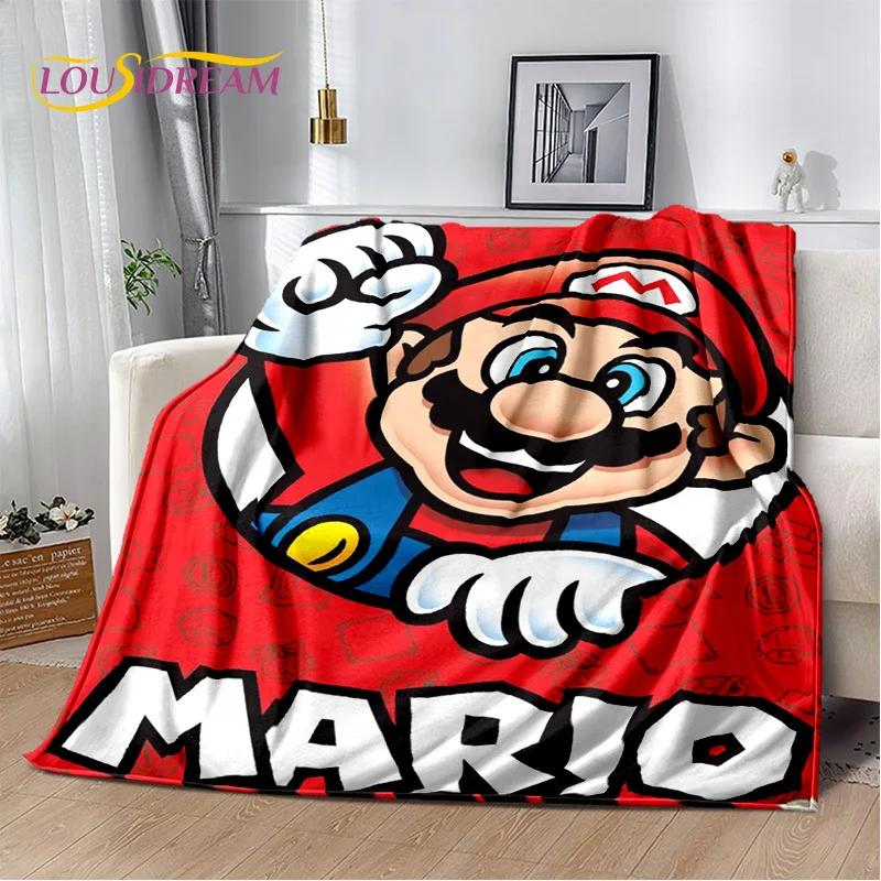 3D Retro M-Mario Cartoon Game Soft Plush Blanket,Flannel Blanket Throw Blanket for Living Room Bedroom Bed Sofa Picnic Kids Gift
