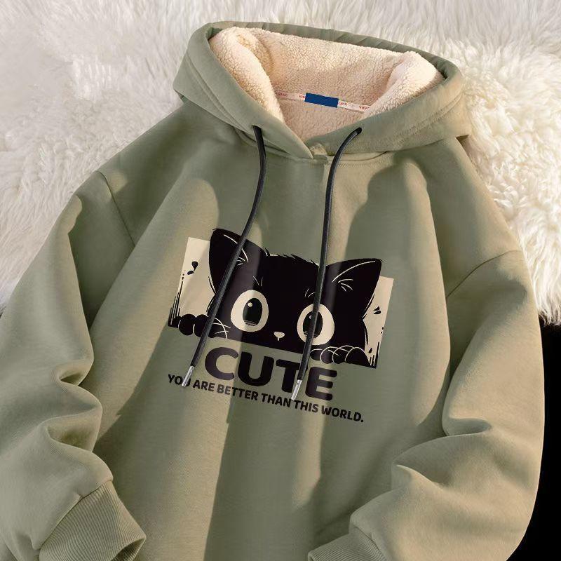 Autumn And Winter Lamb Wool Sweater Men S Sweater Niche Design Sense Plus Loose Hooded Casual Sports Men S And Women S Coats M