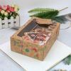3/6/9/12pcs Kraft Paper Candy Boxes Merry Christmas Cookie Gift Box Clear Window Packaging Bag Party Favor New Year Decoration