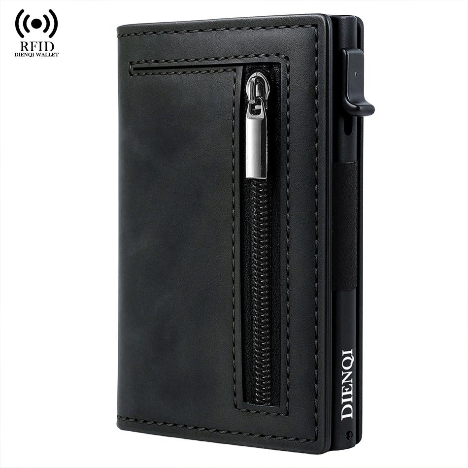 

Pop Up Credit Card Holder Rfid Men s Magnetic Wallet Slim Thin Minimalist Wallets Bank Cardholder Aluminium Case Vallet for Men