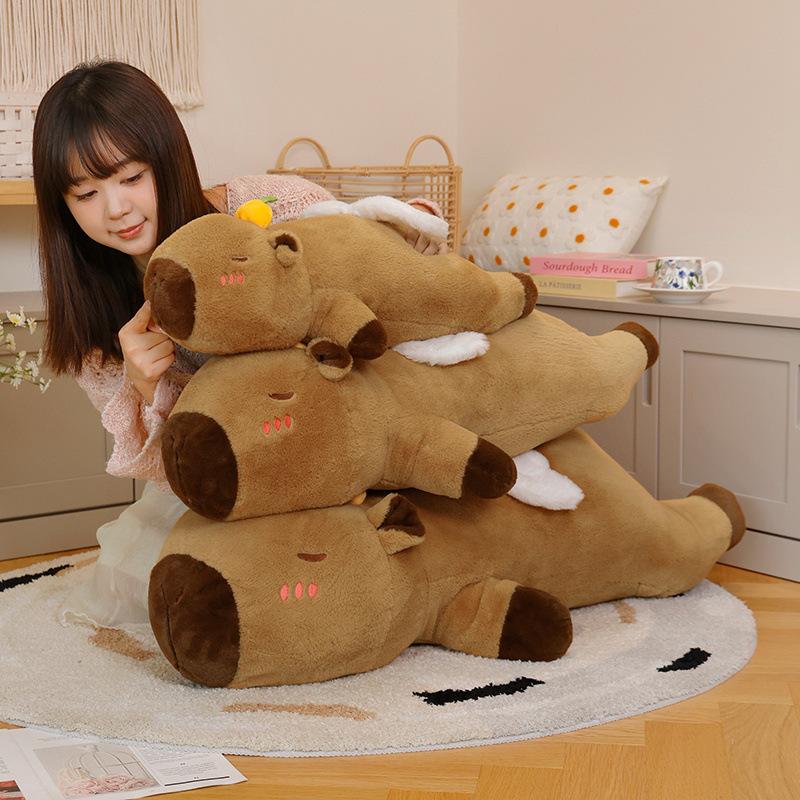 Cute Soft Angel Capybara Throw Pillow Plush Toy Doll Kapibara Doll Girl Doll