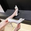 Fashion Women's French Wedding Shoes Satin White Elegant Sexy Flower Bridal Heels for Bride Party Ceremony