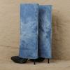 Women's High-heeled Medium Boots Autumn and Winter New European and American Style Pointed-toed Thin-heeled Large-size Cowboy Pipe Boots