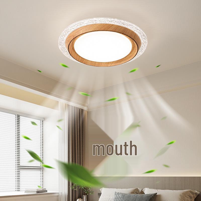 Modern Minimalist Solid Wood Leafless Fan Light - Silent Integrated Ceiling Light for Bedroom and Restaurant
