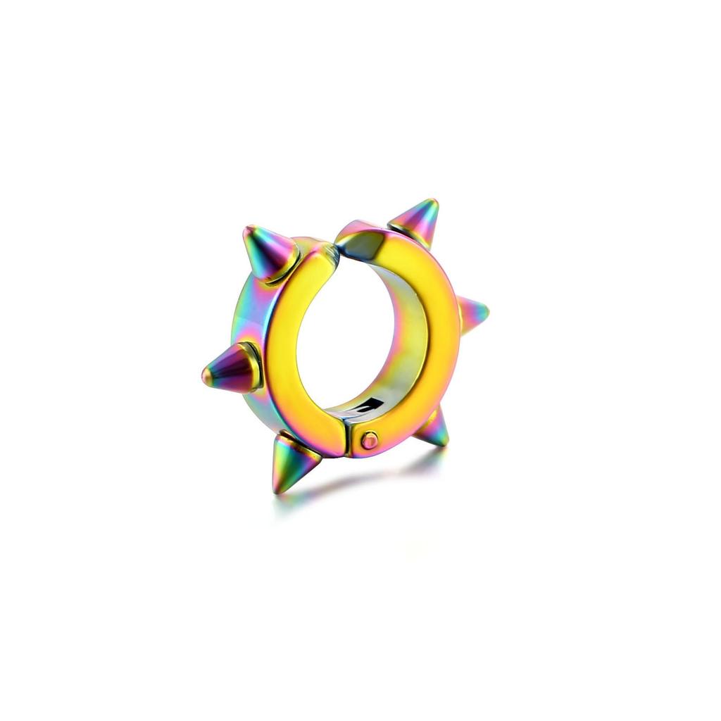 Koreanischer Punk-Stil Edelstahl Nieten Kegel Ohrclips für nicht-gepiercte Ohren