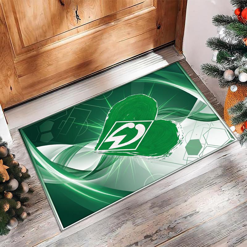 Tappeto in Velluto di Cristallo con Stampa Calcio Werder Bremen, Comodo Assorbente d'Acqua Antiscivolo Tappeto per Pavimenti Interni