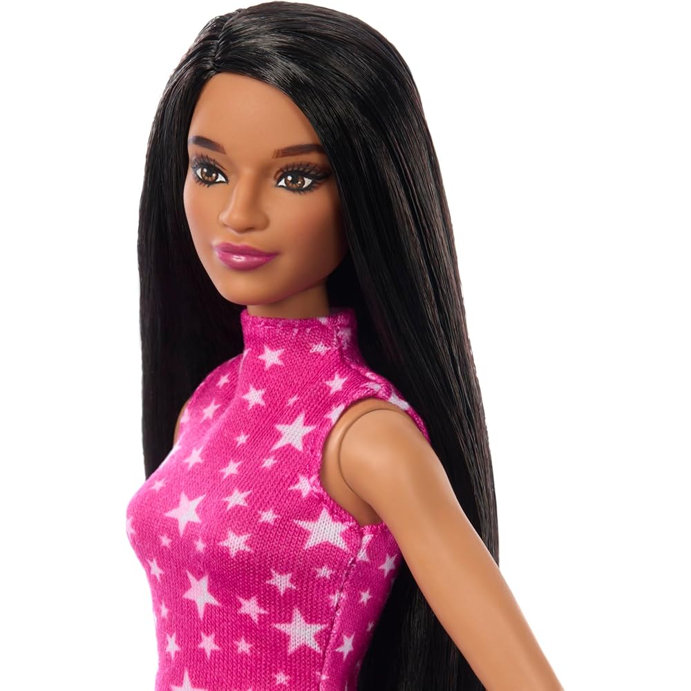 Barbie Fashionista Star Sleeveless Dress-Up Doll with House for Ages 3 and Up Pink
