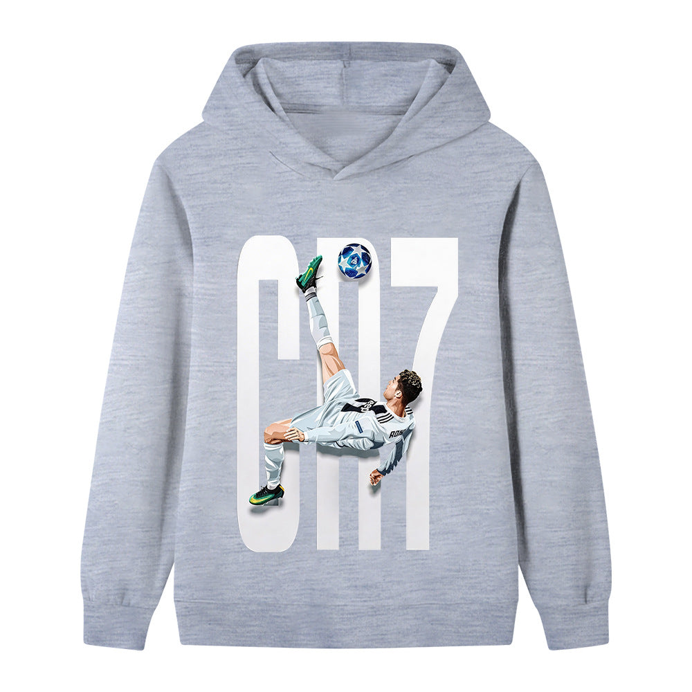 2026Spring Autumn Casual Children's Hoodie Sports Sweatshirt for Boys and Girls Ronaldo Printed 2-14 Years Fashion Kids Pullover Top
