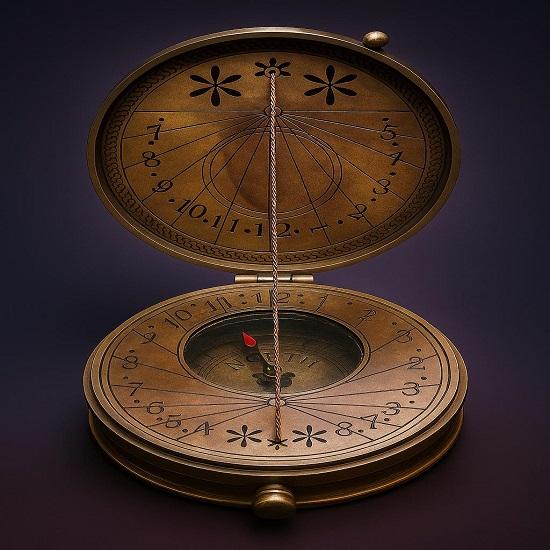 Brass Embossed Penny 1930 Sundial Rope Compass Gift For Home 7.62 cm