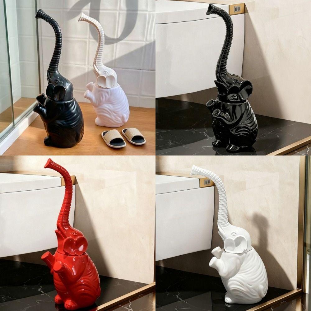 Long Handle Toilet Brush and Holder Space Saving Elephant Toilet Brush for Bathtub