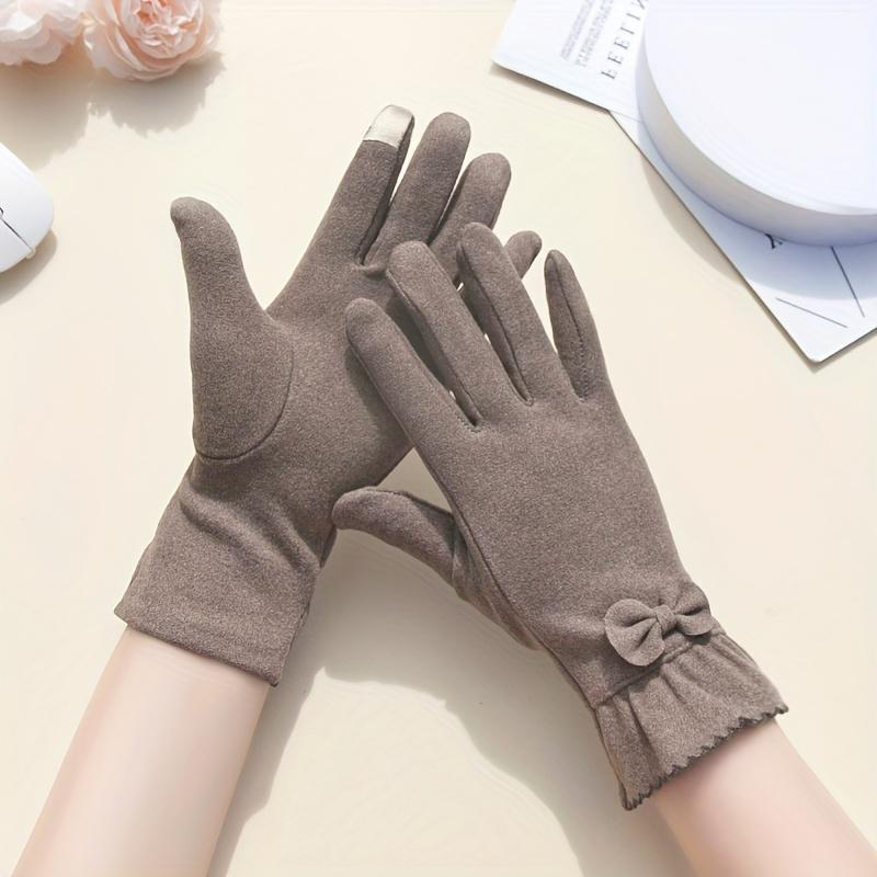 Women'S Fashion Gloves, Stretchy Windproof & Warm, Split Finger Design, Solid Color, Fashion Style, Material, Hand Wash Only, Breathable