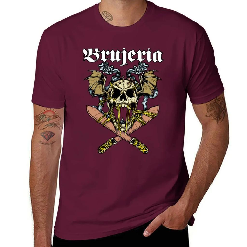 BRUJERIA T-Shirt Übergröße Oberteile Individuelles T-Shirt Ästhetische Kleidung Schnelltrocknende T-Shirts für Herren Packung