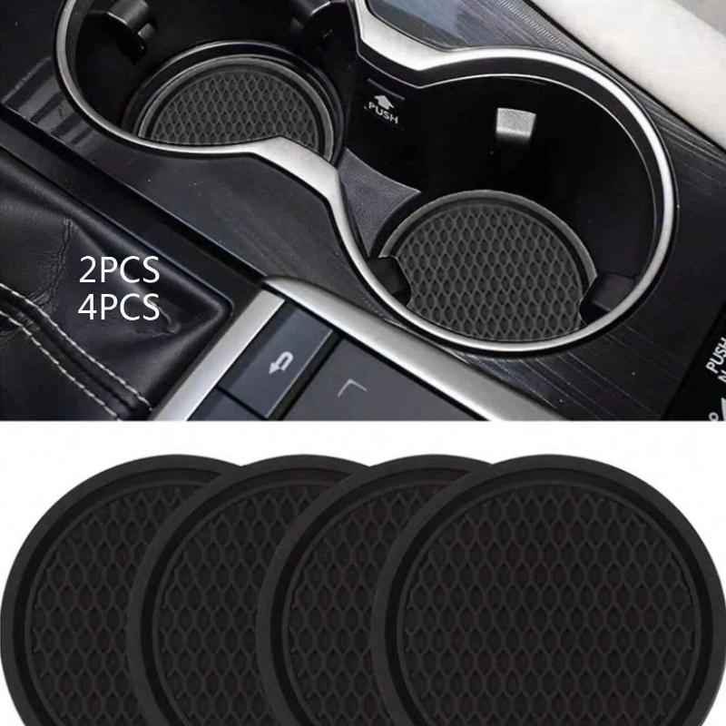 2pcs Non-Slip Cup Holder Embedded Decorative Coasters, Car Interior Accessories, Car Essentials, Minimalist Elegant Car Cup Holder