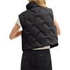 Coach Solid Color Stand Collar Zipper Short Sleeveless Vest Women vests Black CV305-BLK