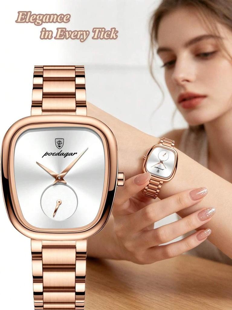POEDAGAR Top Fashion Woman Wristwatch Waterproof Stainless Steel Quartz Ladies Watch Luxury Elegant Watches Female