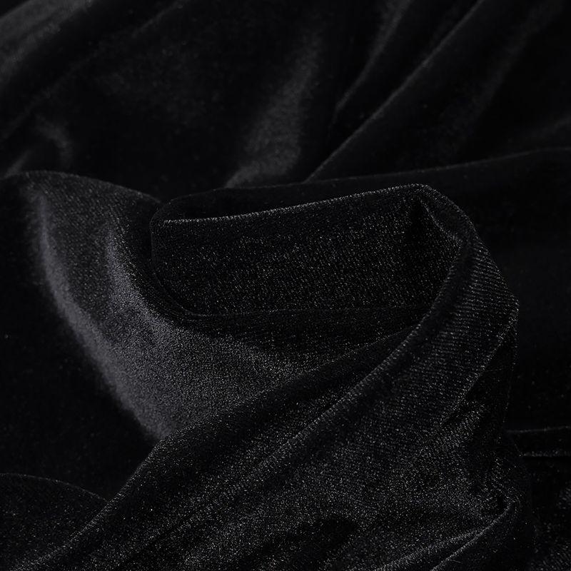 Kaslead New Arrival Women's Clothing Fashion Style Fashion Slim-Fitting Simple Velvet Lace Patchwork Dress