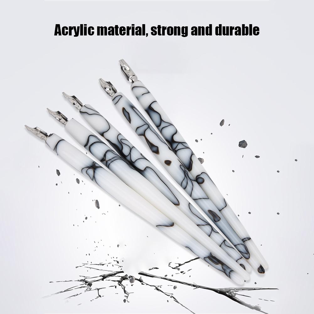 5 Pezzi Bella Penna Acrilica Pennino Rotondo Strumento per Disegno Artistico a Fumetti Accessori Forniture