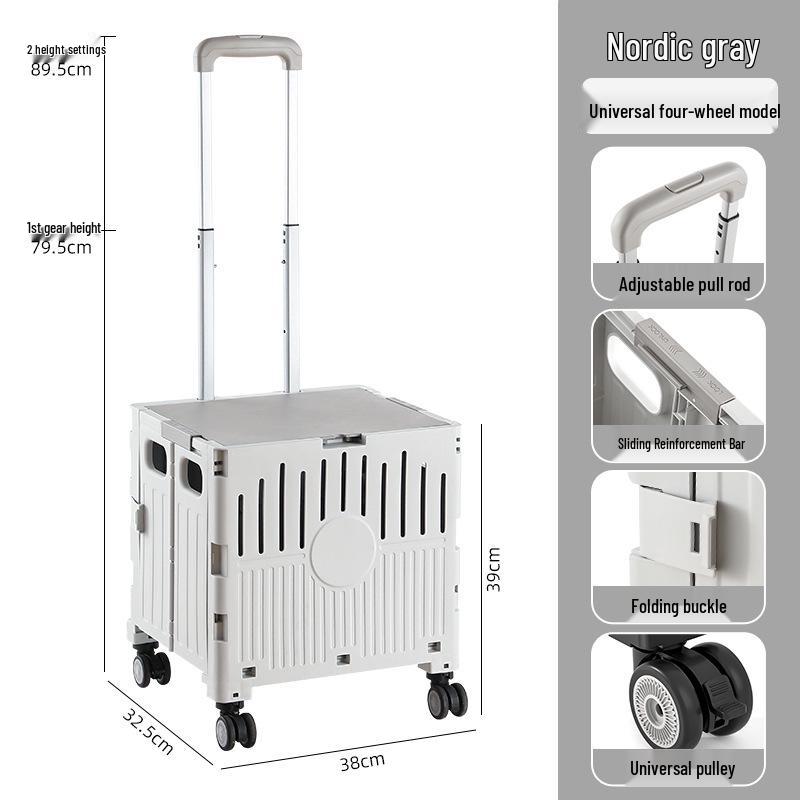 Portable Stair-Climbing Trolley: Folding Cart for Groceries, Camping, and Outdoor Use